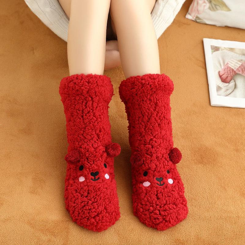 New Thickened Winter Fuzzy Socks Women Warm Home Slipper Solid Color Socks Girl Cute Female Funny Sleep Socks Christmas Gifts