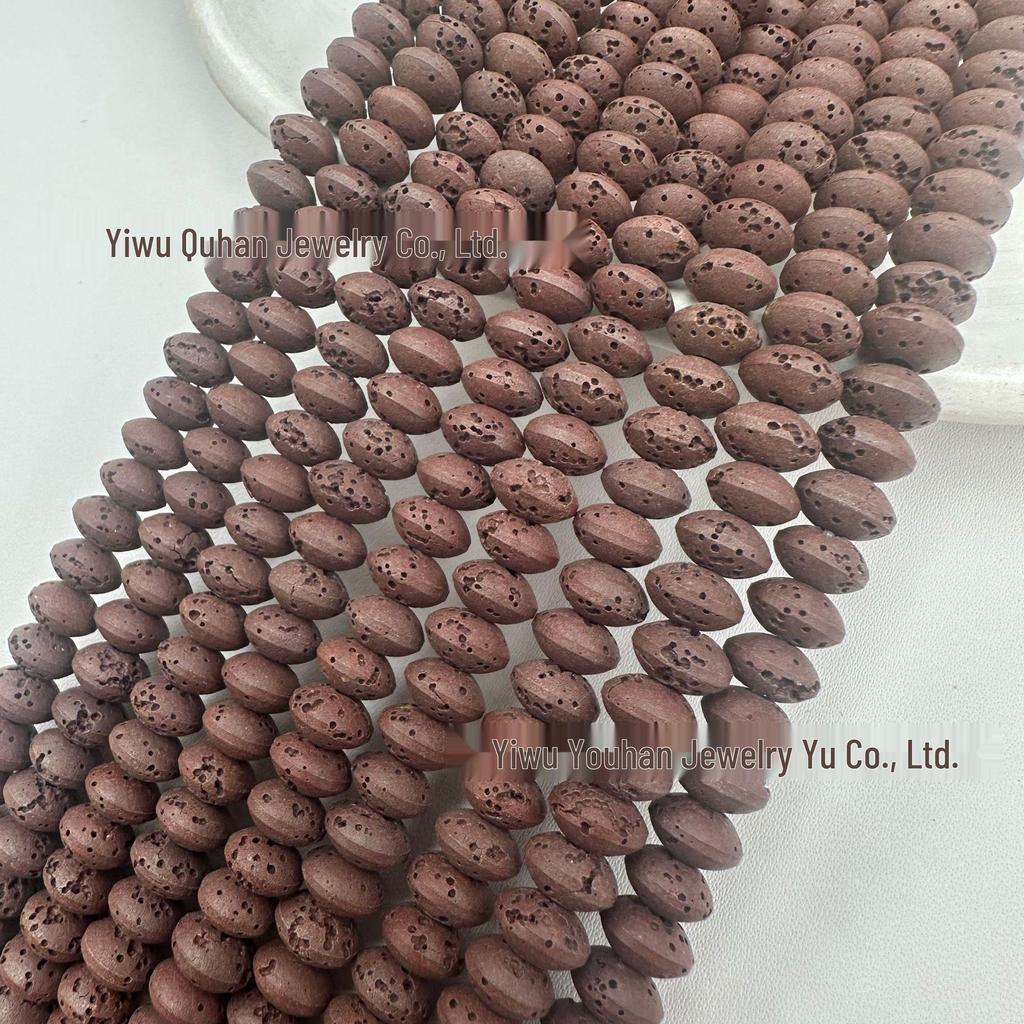 Solid Color Lava Stone Abacus Bead Bracelet Necklace DIY Jewelry Accessories