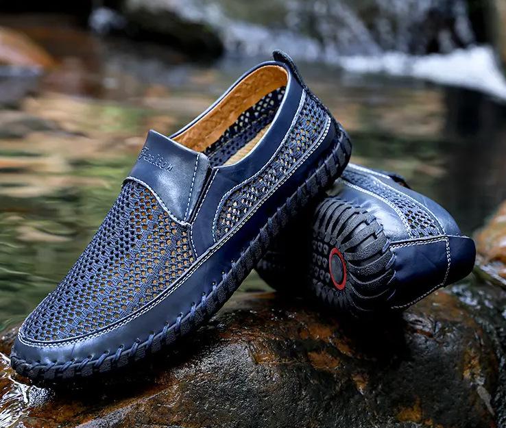 

Модная обувь Сетчатая обувь Ленивая повседневная обувь Сетчатая обувь Обувь Дуду Тренд сетчатая обувь Мужская весенне-летняя обувь большого размера мужская обувь Летающая вязка 50 синий