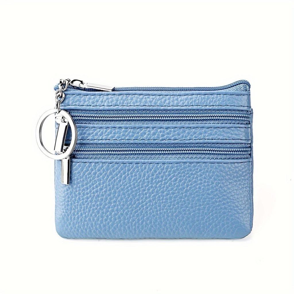 Porte-monnaie en cuir véritable pour femme, Mini pochette en peau de vache, Mini portefeuille avec chaîne