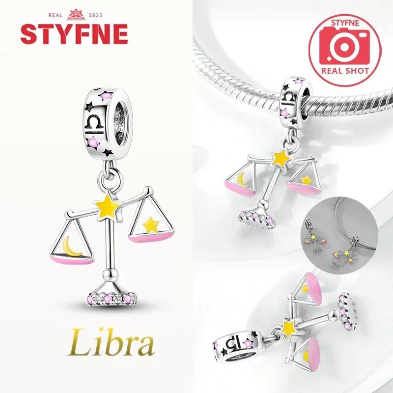 Cute Aries Cartoon Constellation Red Cancer Luminous Pisces Original Copper Charm Beads Fit Bracelet Girl Diy Gift Accessory