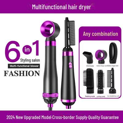 Grenzüberschreitendes 6/5/4-in-1-Haarstyling-Tool: Haartrockner, Glätteisen, Lockenstab mit Negativ-Ionen-Technologie.