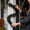 Artificial Halloween Cedar Garland No Lights, for Mantel Door Shelf Fall Decor