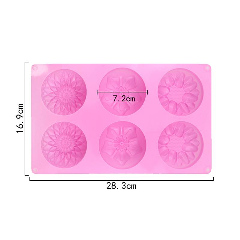 Silikonowa forma 3D z 6 wgłębieniami, 3 różne kształty kwiatów, do DIY, Fondant, Ciasta, Wyrabiania Mydła, Świec, Ciasta, Czekolady, Forma do Pieczenia