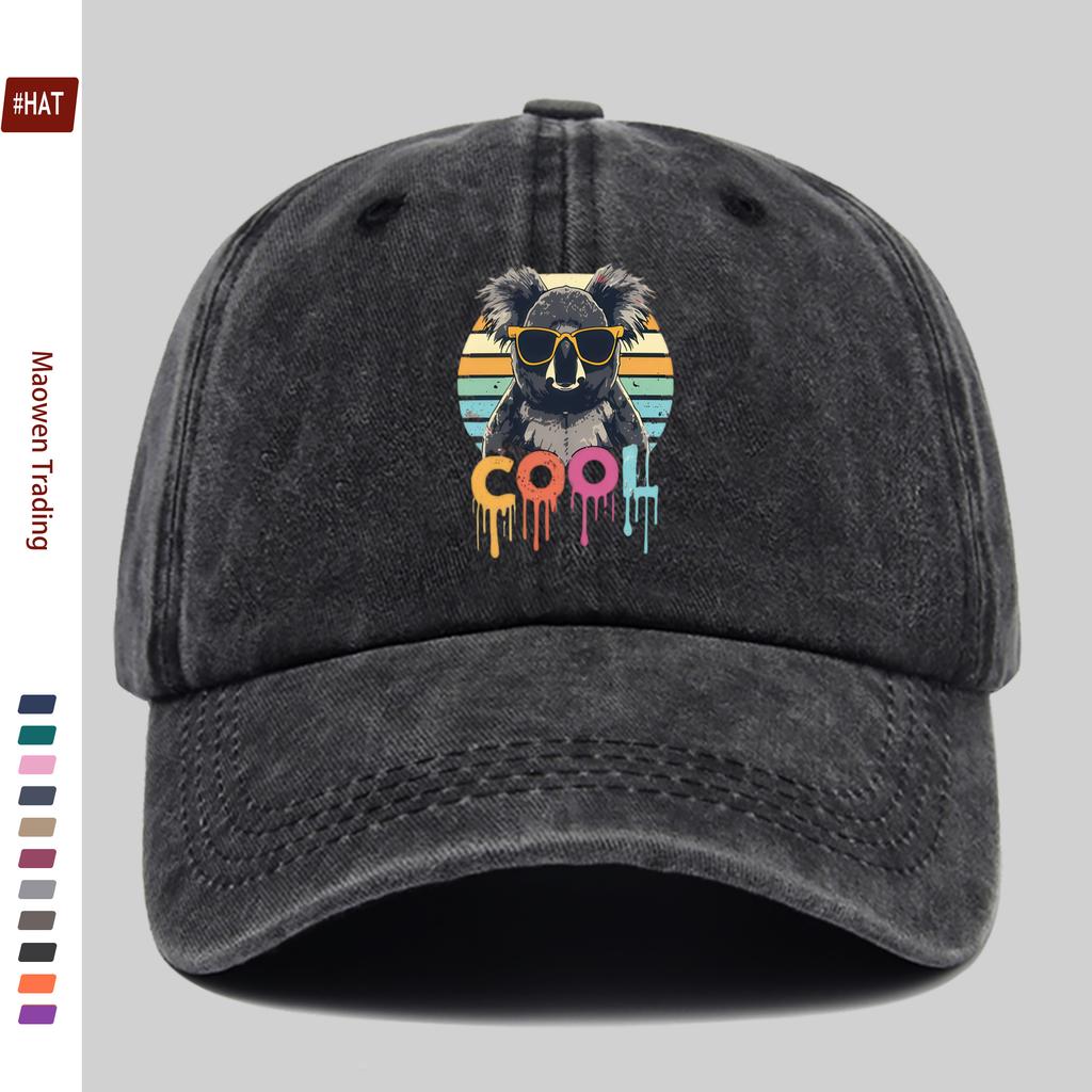 Pc Stück für Herren Damen Koala mit Brille Trucker-Kappe Verstellbare Snapback-Kappe Vintage-gewaschene Baseballkappe Geeignet für Da