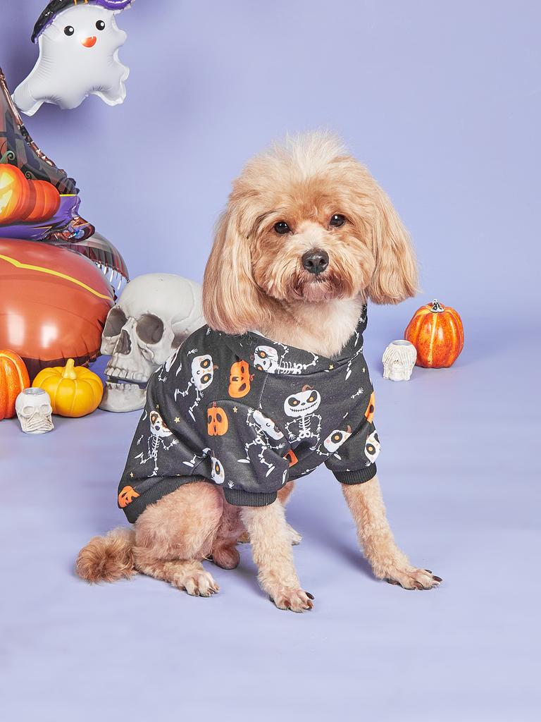 Pet Dog Cat Halloween Skeleton Hoodies  Skull Cute Shirt Puppy Kitteen Costumes Bones Clothes