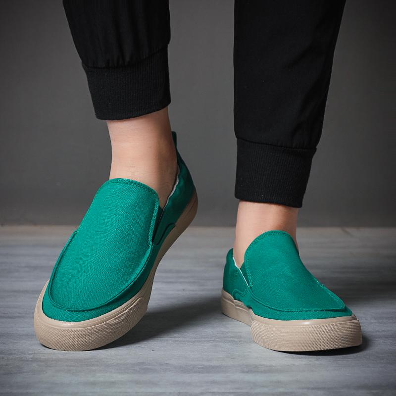 

Модная мужская парусиновая обувь Высокое качество Повседневные кроссовки Дышащая Износостойкая Удобная С круглым носком Обувь на плоской подошве Zapatos Hombre BD25005 44 зелёный