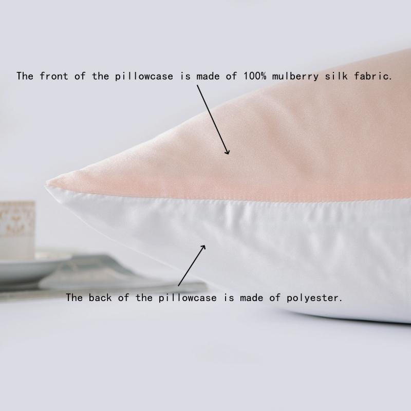 One Side 100% Mulberry Silk Pillowcase with Hidden Zipper Solid Color Pillow Case for Sleep and Skin Care