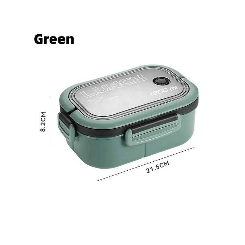 Double-layer Lunch Box Portable Compartment Fruit Food Bowl Microwave Lunch Box with Fork Spoon Picnic Food Storage Container