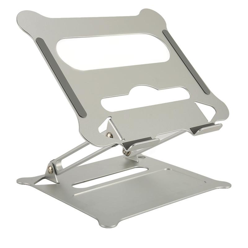 Laptopständer Wärmeableitung Verstellbarer Winkel Tragbar Silber Laptopständer Aluminiumlegierung für Schreibtisch