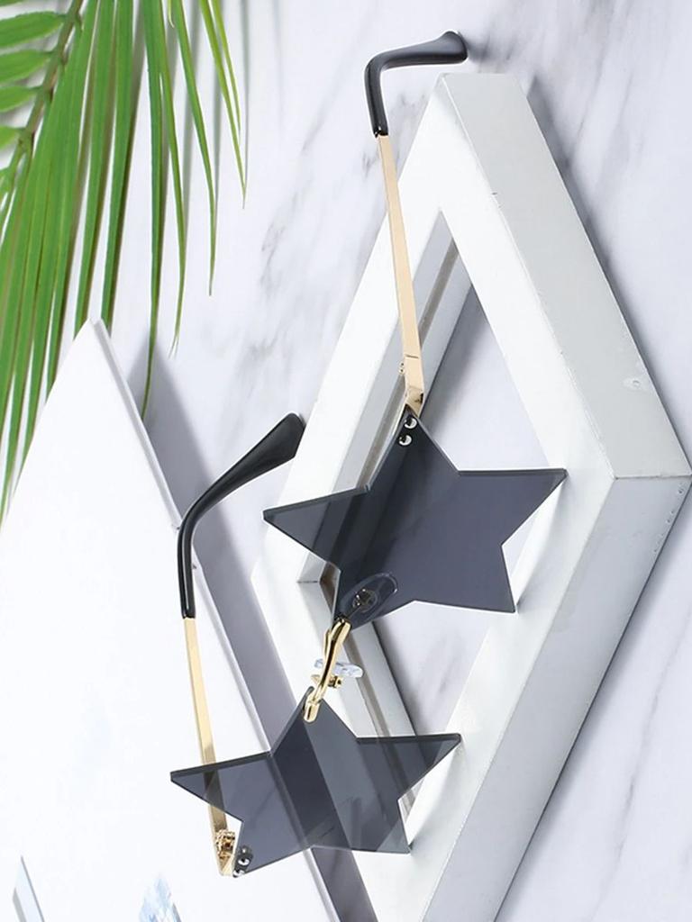 Nowe Bezramkowe Okulary Przeciwsłoneczne w Kształcie Pięcioramiennej Gwiazdy i Kolorowe Okulary Przeciwsłoneczne Ocean Okulary przeciwsłoneczne damskie Okulary przeciwsłoneczne męskie