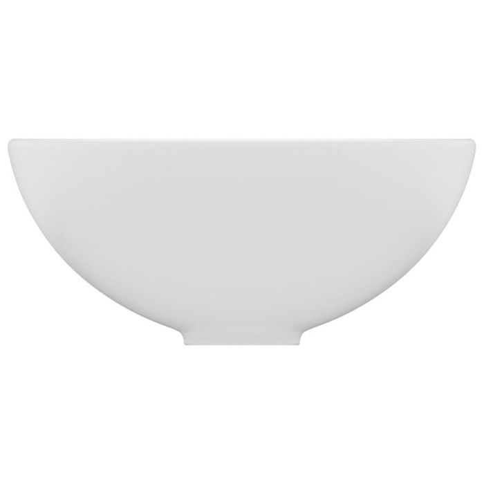 VidaXL Lavabo Rond de Luxe de Salle de Bain Vasque à Poser de Toilette Lave-mains Salle Cosmétique Intérieur Blanc Mat 146965