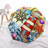 1pc Nautical Seaside Decorative Emblem Umbrella with Plastic Handle,Suitable for All Seasons Home Travel Outdoor UmbrellaDD1431