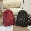 Schoolbag Junior High School Student Schoolbag Female Backpack Korean Version Star Printing High School Student Large Capacity Casual Simple 
