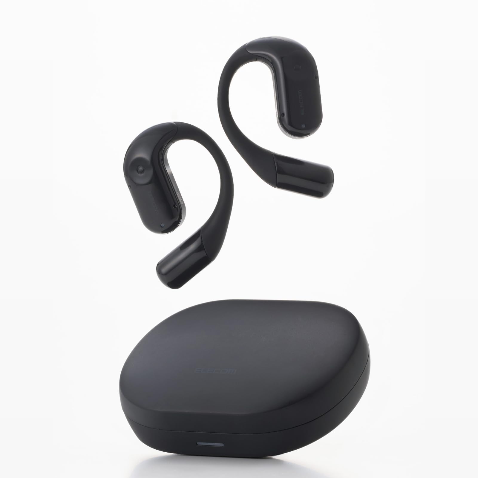 

ELECOM Беспроводные Bluetooth-наушники до 7 часов, водонепроницаемые IPX5, сенсорные, цвет «космос черный», с открытым ухом, накладные, встроенный микрофон, чёрный