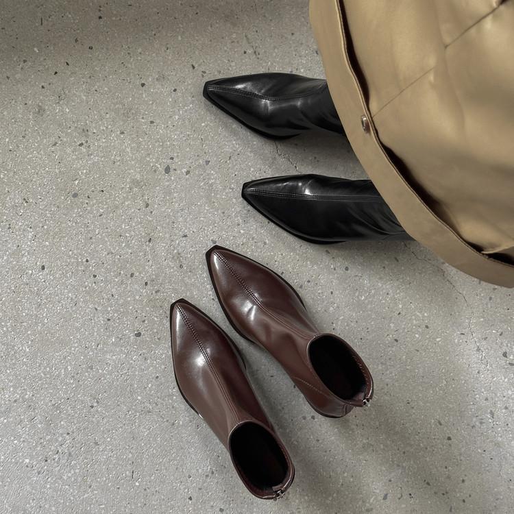 Pointed short boots women's new 2025 autumn and winter high-heeled short boots niche design thin boots thick-heeled women's boots