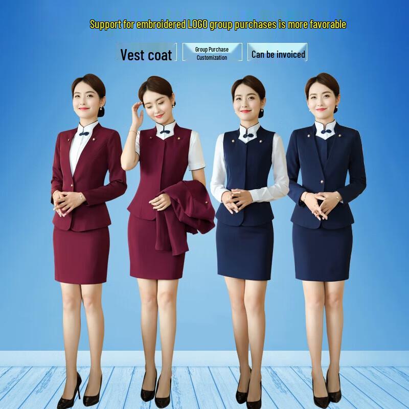 Women's Professional Blue Six-Piece Suit Set