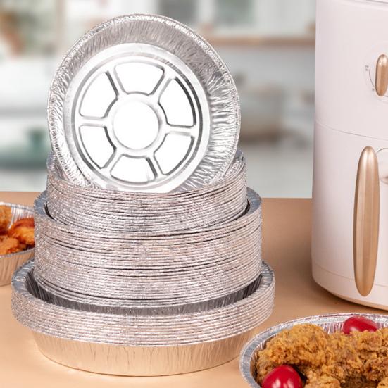 20Pcs Fryer Pot Liners Food Grade Heat-Resistant Wash Free Round Extra-Deep Fryer Pot Liner Aluminum Foil Pans Kitchen Supplies