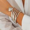 European & American Irregular Love Pendant Beaded Bracelet Set