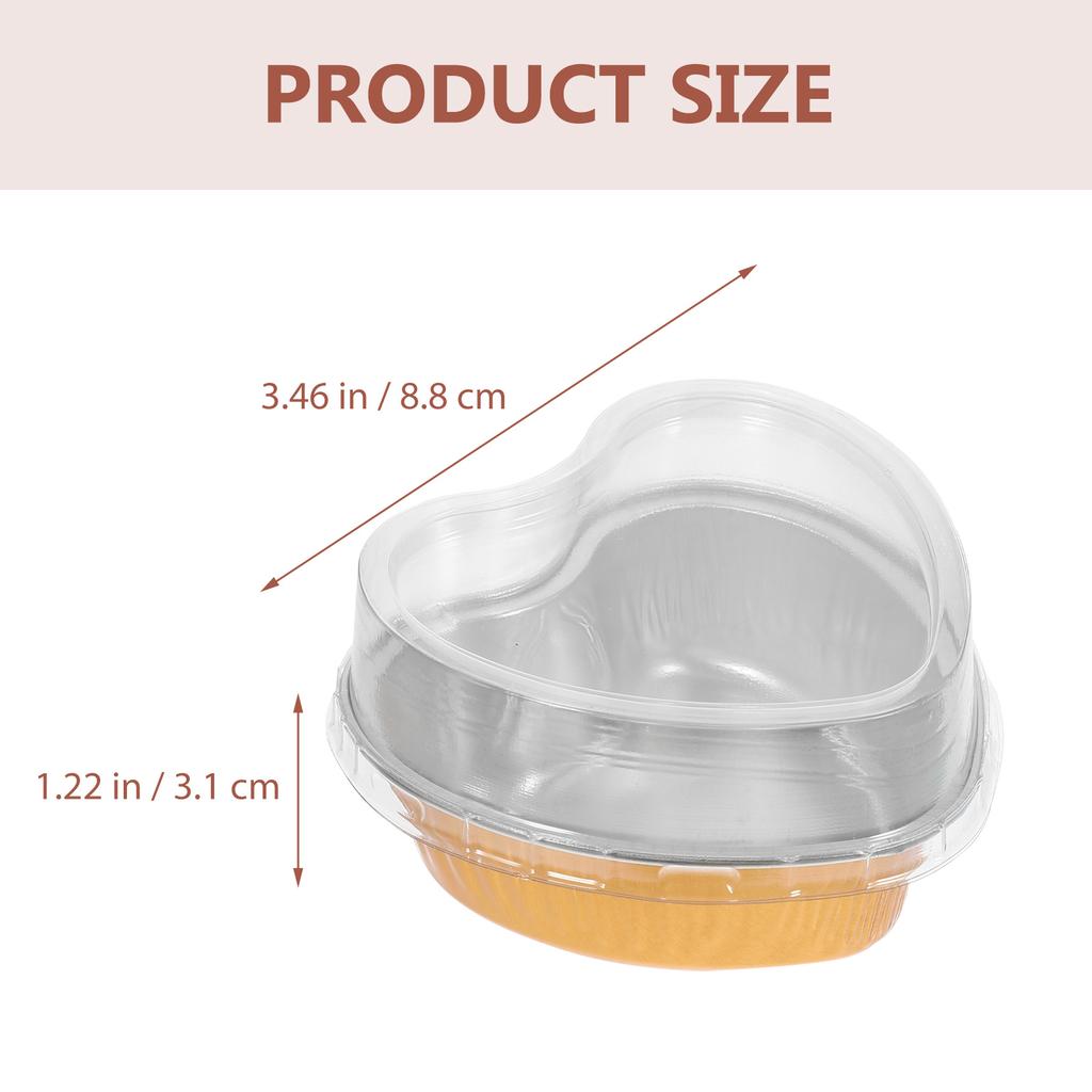 10 Stück Herzförmige Aluminiumfolien-Kuchenform Kratzfest Einweg-Backformen für Muffins Herzförmige Kuchenformen