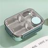 304 Stainless Steel Food Storage Container with Dividers Meal Box Portable Lunch Box for Office and Outdoor Use
