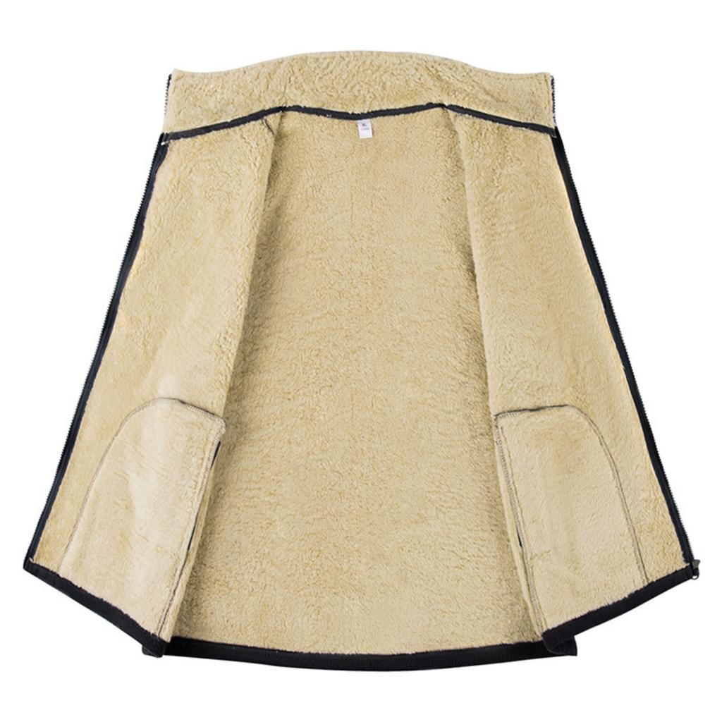 Men's Casual Solid Color Double-sided Fleece Zipper Vest, Men's Stand-up Collar Fleece Vest