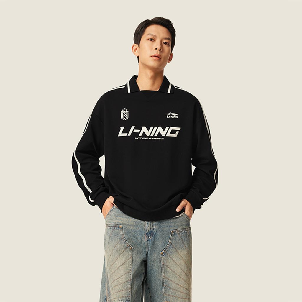 Li Ning Sports Lifestyle Series Loose Fashion Brand Logo Couple Sweatshirt Unisex Sweatshirt AWDVC89-2
