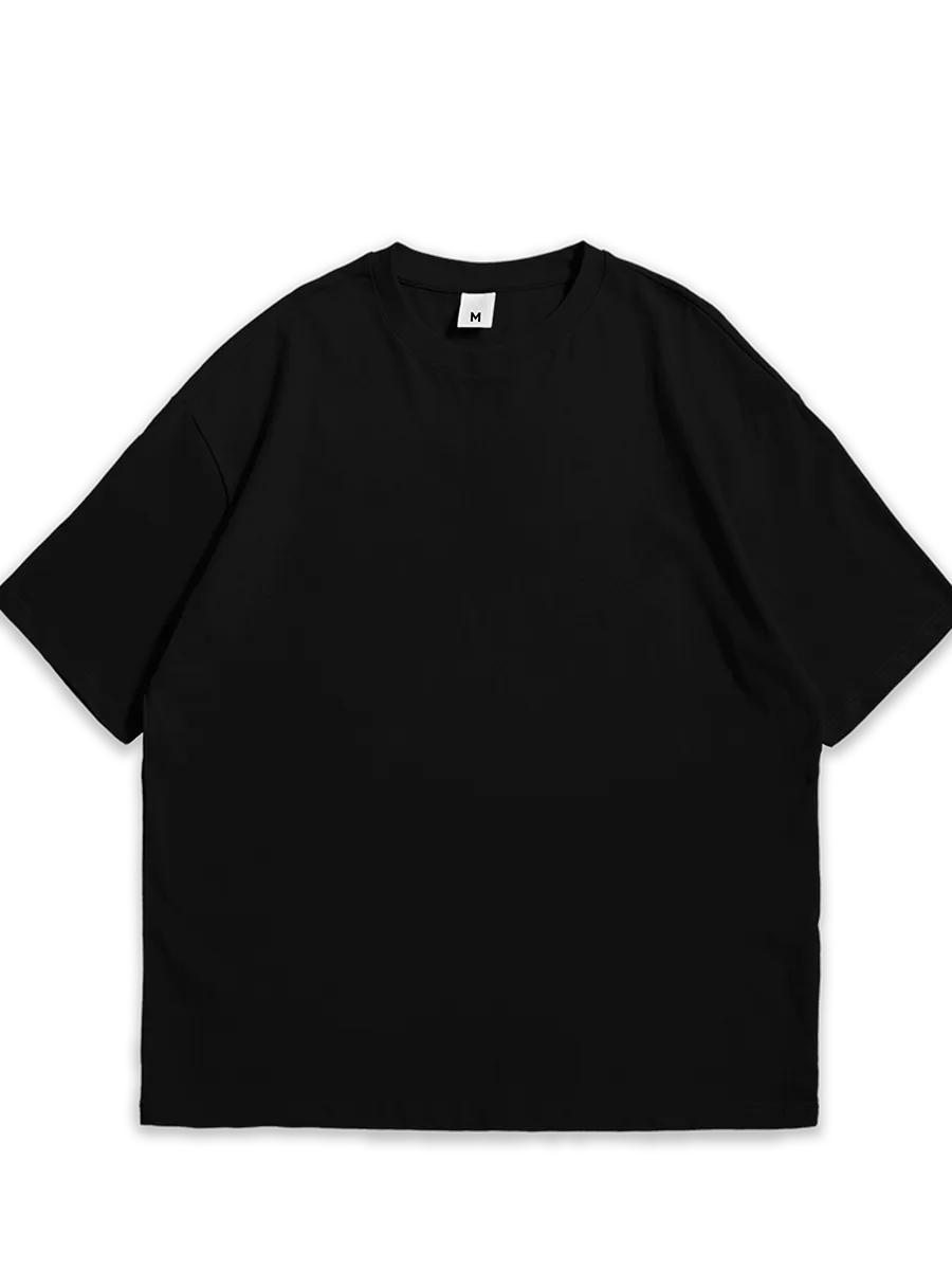 Черная оверсайз футболка L