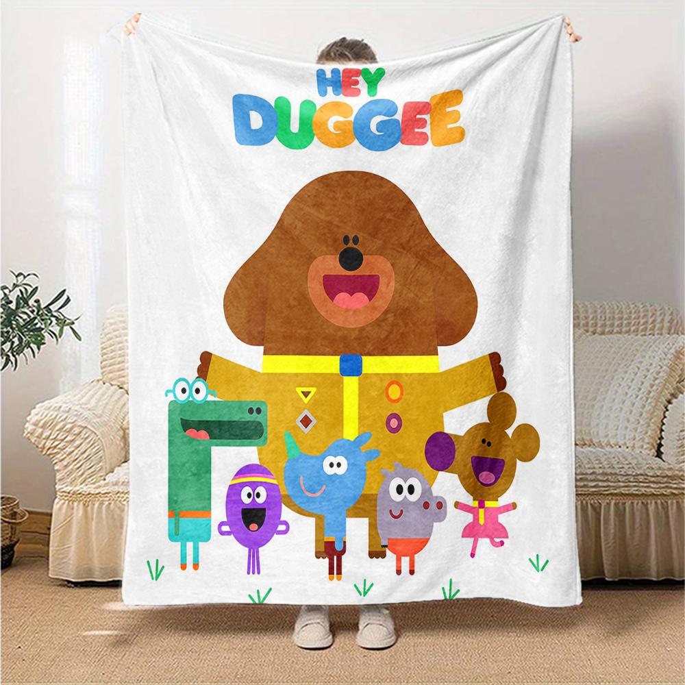 Hey Duggee Theme Printed Blanket - Perfect for Couch, Bed, Travel & Outdoor Use | Machine Washable, Cozy & Durable.