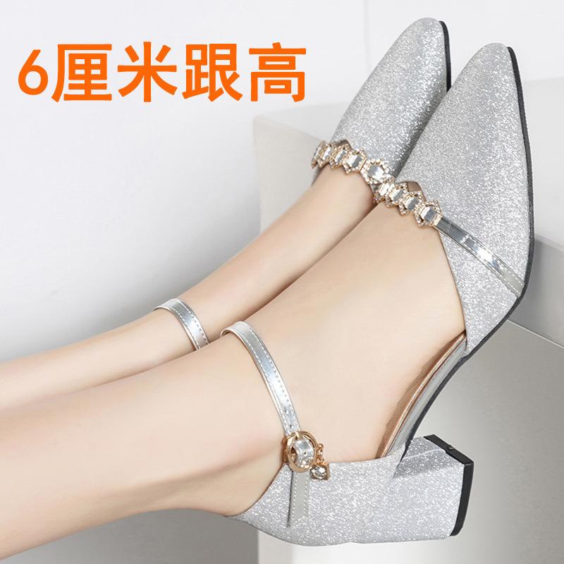 

Soft cowhide high-heeled sandals women s summer 2025 new bag head pointed head thick heel soft leather fashion women s shoes 41