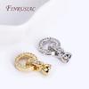 18K Gold Plated Inlaid Zircon Round Fastener Connector Clasps For Necklace Supplies,Beads End Clasps Fastener DIY Jewelry Making