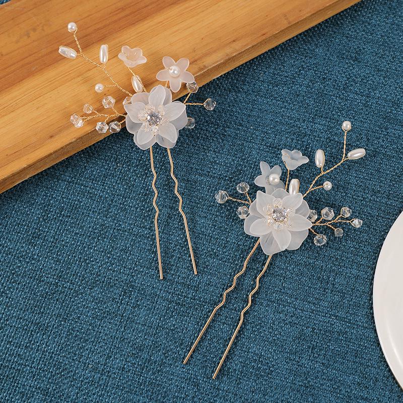 Handmade Crystal Ice Flower Bridal Hairpins