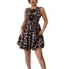 Women Leopard Print 3D Floral Decor Dress Summer Women Mature Style French Retro Patchwork Slim Sexy Elegant Women Maxi Dress