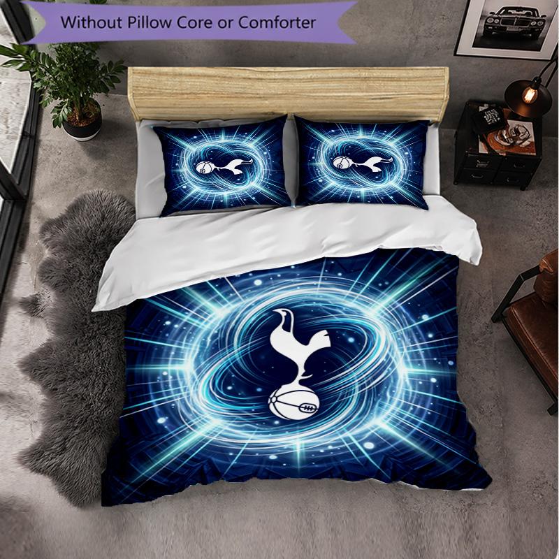 Tottenham Hotspur Muster 3-teiliges Bettwäsche-Set Weiche Mikrofaser-Bettbezug mit Kissenbezügen für Schlafzimmer
