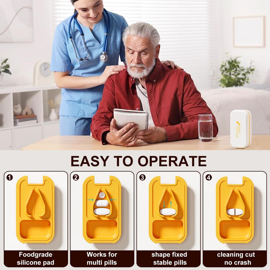 Small Pill Cutter Pill Cutter Splitter for Small and Tiny Pills Pill Splitter with Safety Lock Easy Open Close Professional