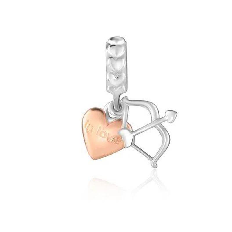 Neuer Kupfer-Cupido Kleeblatt Braut Anhänger Schmuckperle Passend für Original Charms Armband Schmuck Zubehör