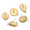 10pcs/lot Stainless Steel Drop/Round Flat Stud Earring Setting Blank Earring Base Resin Cabochon Tray for DIY Jewelry Making