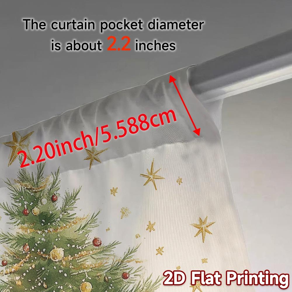 2pcs,Curtains Christmas Tree Gifts Festive Chic Pattern Curtains Versatile Polyester Fabric Curtains Festive Ldeal for Bedroom,