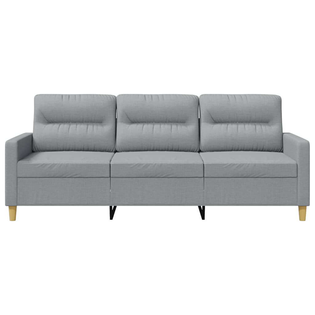 3 Seater Sofa Light Grey 180 Cm Fabric