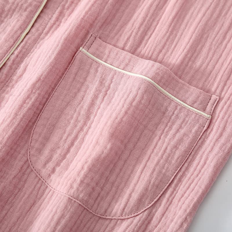 Yume Gauze Star Marshmallow Comfortable Perfect Gift for Day or Day Cherry Blossom Pajamas, Double-Layered Pajamas, 100% Cotton, Pattern, Cotton,