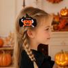 1 Pair Girl Hairpins, Anti-Slip Clip Design Bang Hair Pins, 3D Bow Pumpkin Skull Eyes Halloween Shape Hair Clips, Thick Ribbed Webbing Hair
