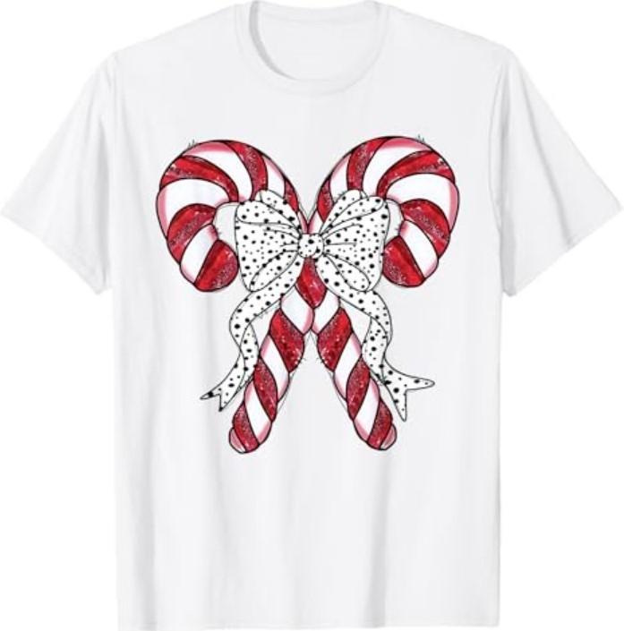 Ретро Кокетливый Бант Леденец Рождественский Сезон Женская Девичья Футболка Унисекс Футболка M