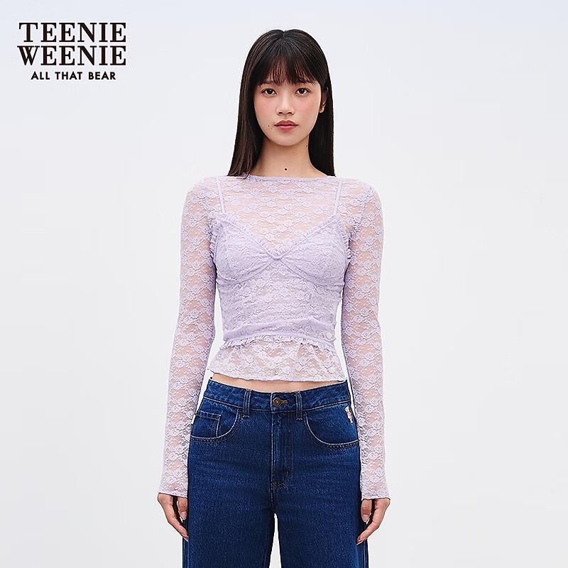 Teenie Weeniebearnova Women's Lightweight Lace Round Neck Base Layer Shirt