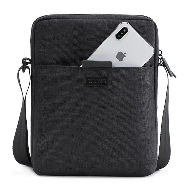 

Men s Bags Light Canvas Shoulder Bag for 7.9 Ipad Casual Crossbody Bags Waterproof Business Shoulder Bag for Men 0.13kg 25X20X4cm чёрный