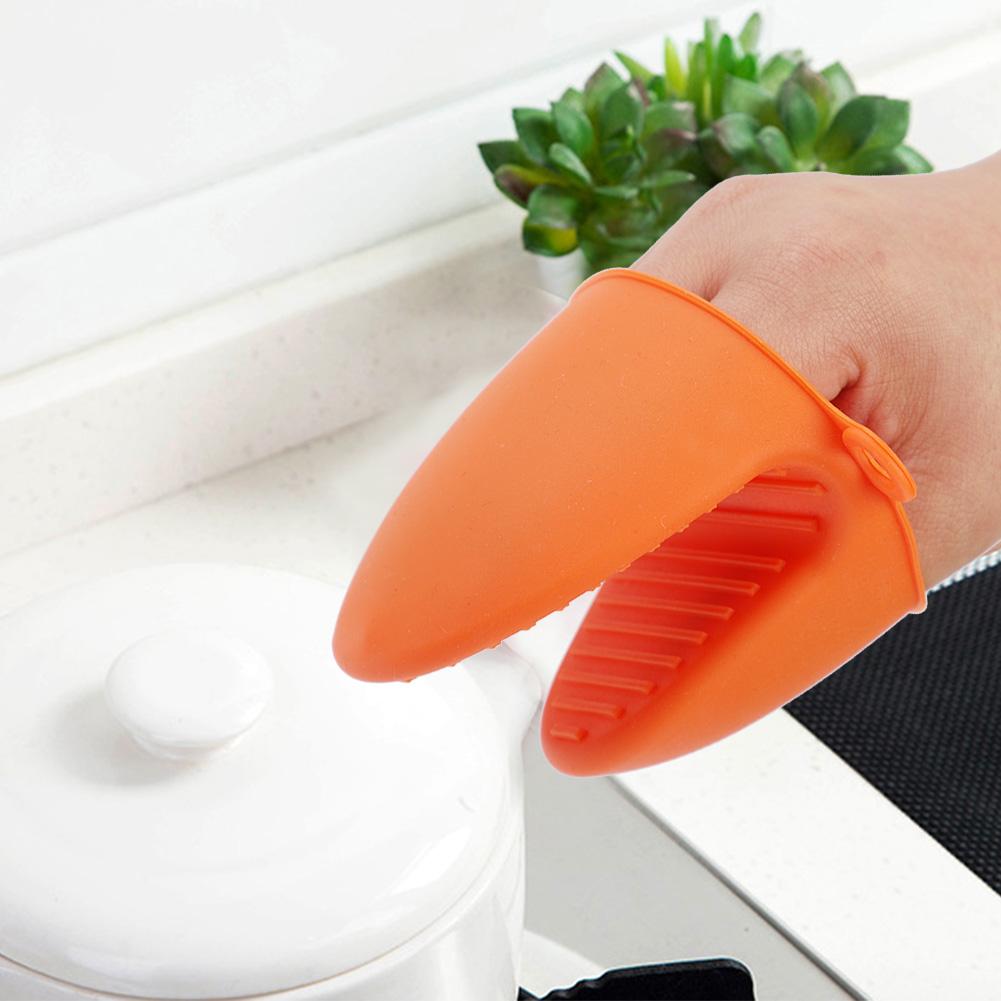 1PCS Heat Resistant Anti Slip Cooking Glove Microwave Oven Kitchen Baking Tool Orange