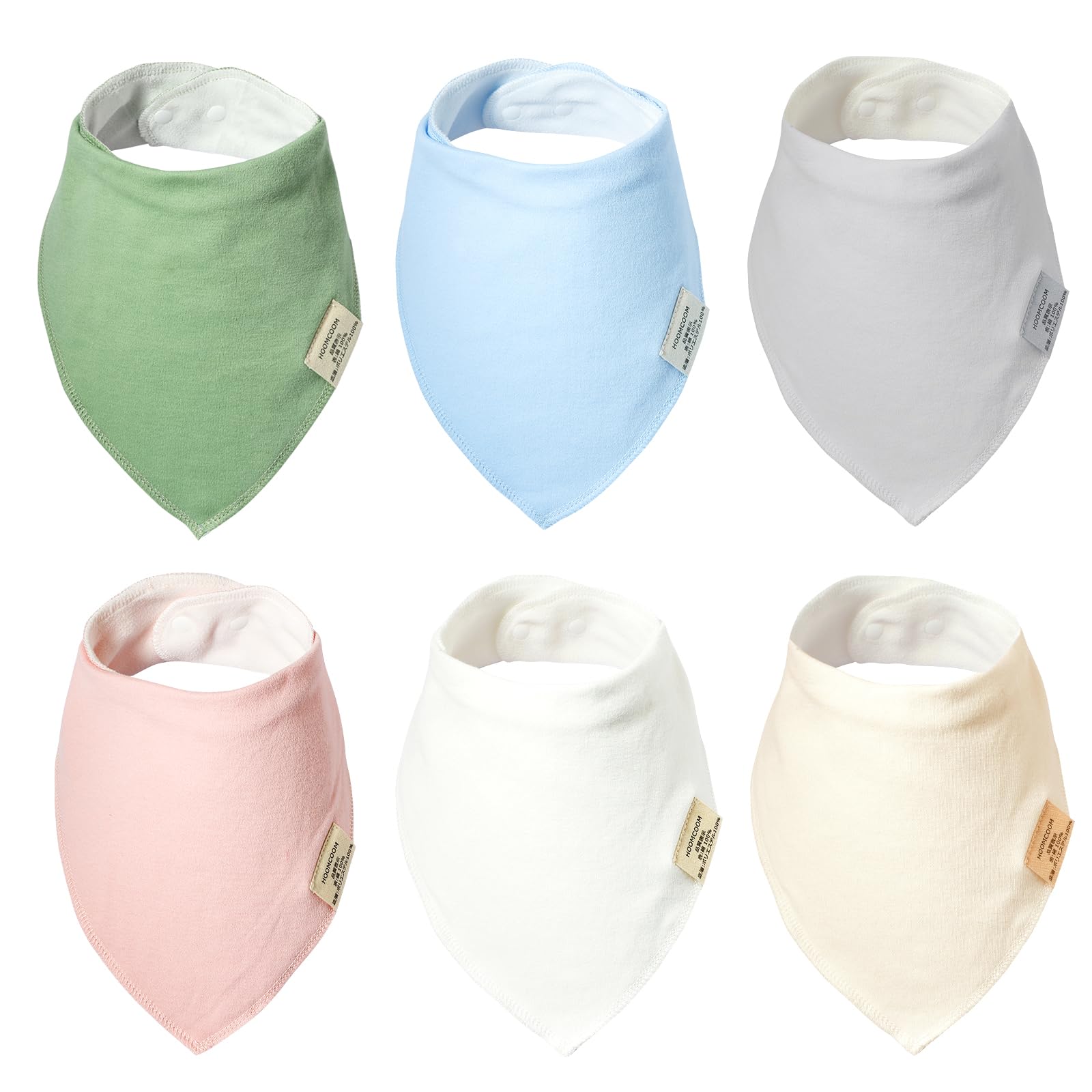 

Детский треугольный бандана слюнявчик регулируемый набор из 6 [HOOMCOOM] Слюнявчики, Слюнявчики, Флис, Слюнявчики, Хлопок, Мягкий, Размер, Весна, Лето, Осень, Зима,