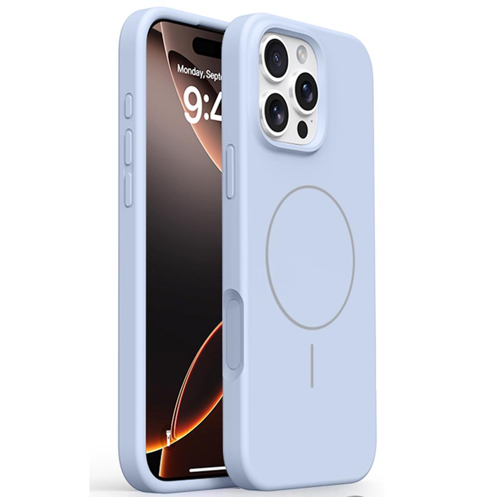 

For iPhone 16 Pro Case Compatible with MagSafe Soft Microfiber Lining Liquid Silicone+PC Phone Cover