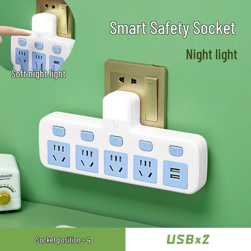 Multifunctional Wireless Surge Protector Power Strip with USB and Night Light