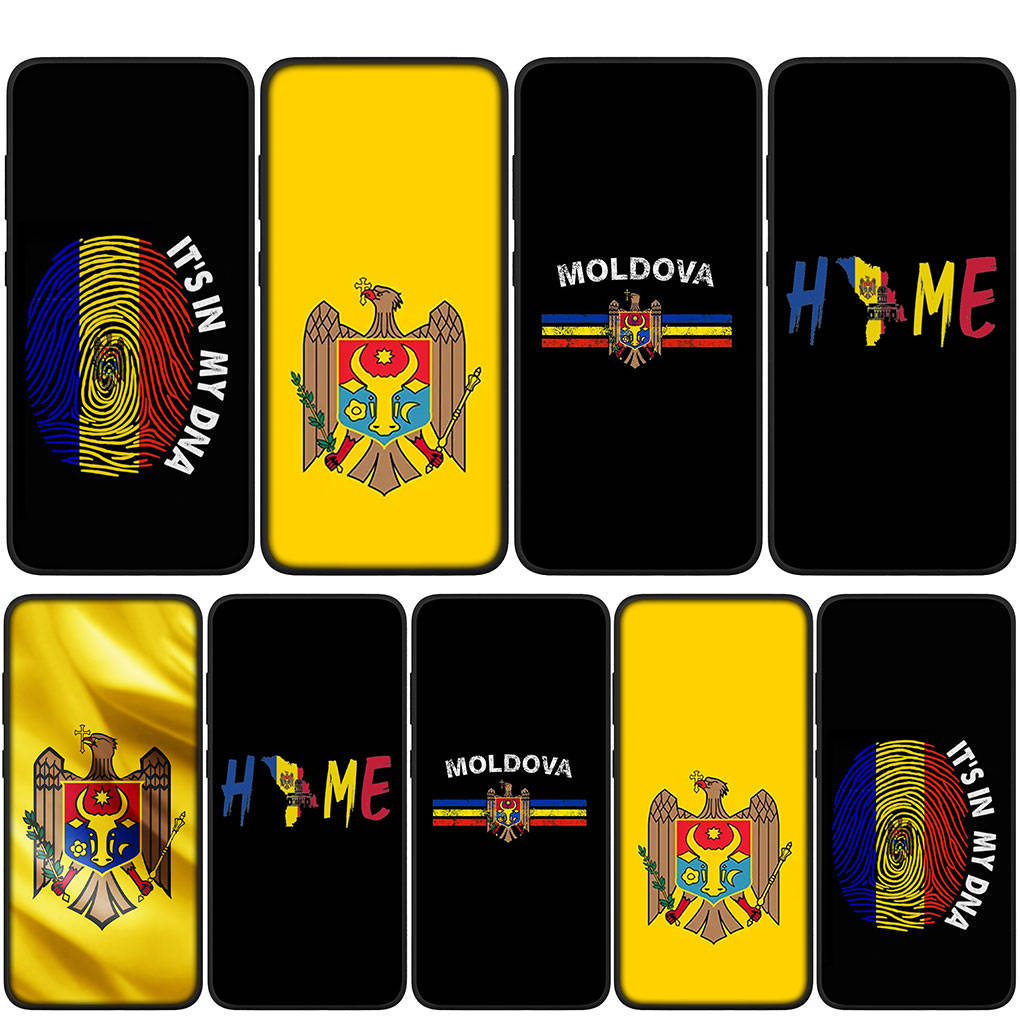 for Samsung Galaxy S24 S23 iPhone 16 15 14 Xiaomi Redmi Note 13 12 11 10 8 Plus 9 Pro Max X XR 14C A16 A06 Phone Case Moldova Flag OPPO Huawei Cover