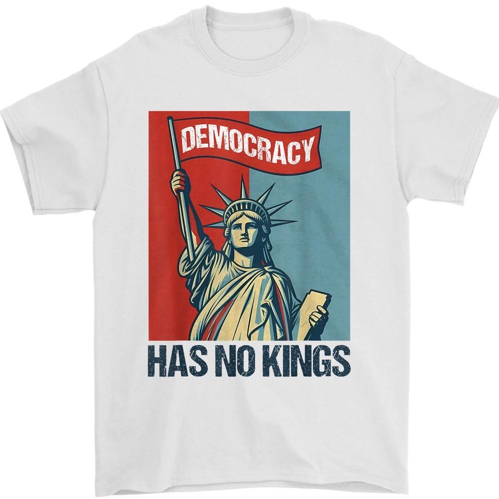 

Democracy Has No Kings Shirt, No Kings in America Since 1776 Political Protest 2XL